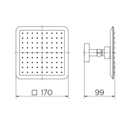 Imagem de Chuveiro de Teto Banheiro DocolSlim 1/2" 81 Crivos Cabeça Articulada Docol