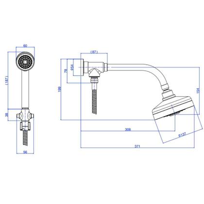 Imagem de Chuveiro Deca Acqua Plus 1990.BL.STD.KIT.MT Com Desviador
