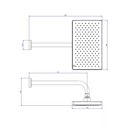 Imagem de Chuveiro Deca De Parede Quadrado Flex Max Black Matte 2086.BL.STD.MT