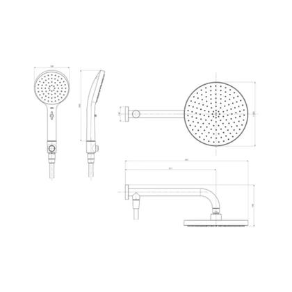 Imagem de Chuveiro Deca de Parede Redondo com Desviador Flex Plus Black Matte 2085.BL.DES.MT
