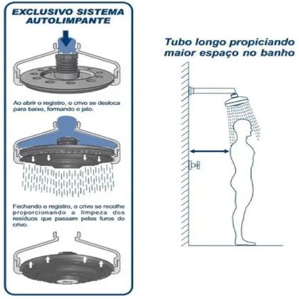 Imagem de Chuveiro Ducha Autolimpante Para Aquecedor Solar/Gás
