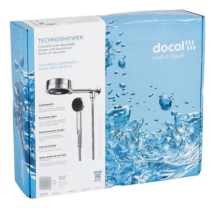 Imagem de Chuveiro Ducha Cromada C/ Chuveirinho Technoshower - Docol