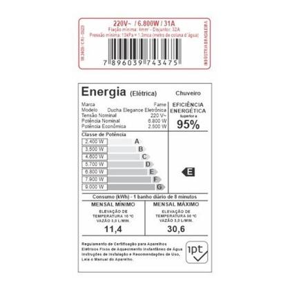Imagem de Chuveiro Ducha Elegance Eletrônica Preto