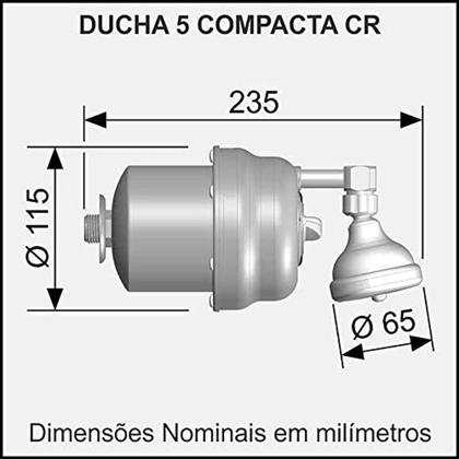 Imagem de Chuveiro Ducha Elétrica Cardal 5 Compacta 7.800W 220V AQ069/2 Cromada