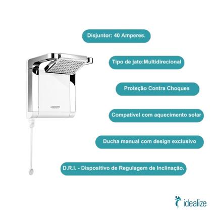 Imagem de Chuveiro Ducha Elétrico Eletrônica Acqua Star Ultra 220v 7800w Branco/cromado Lorenzetti