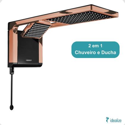 Imagem de Chuveiro Ducha Elétrico Eletrônico Acqua Duo Ultra 220v 7800w Preto/rose Gold Lorenzetti