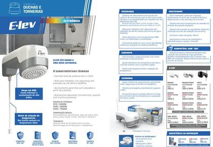 Imagem de Chuveiro Ducha Eletrônica E-Lev Enerbras Branco 110v 5500w