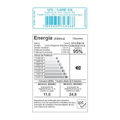 Imagem de Chuveiro Ducha Fame Elegance Eletrônica Preto