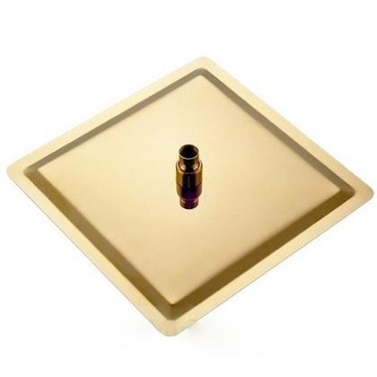 Imagem de Chuveiro Ducha Inox Dourado 20x20 Slim Teto Luxo Suporte Quadrado Area Externa Piscina Banho Banheiro