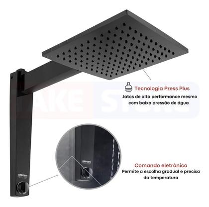 Imagem de Chuveiro Ducha Lorenzetti Acqua Century Preto 7500W 220V