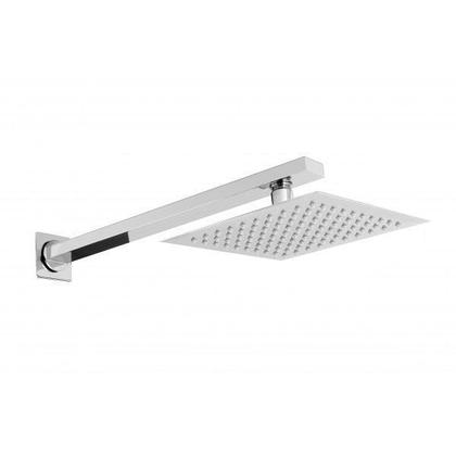 Imagem de Chuveiro ducha metal quadrada inox slim 38cm braço gh031