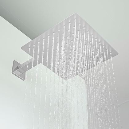Imagem de Chuveiro Ducha Quadrado Slim Inox 20 x 20 cm com Braço Cromado