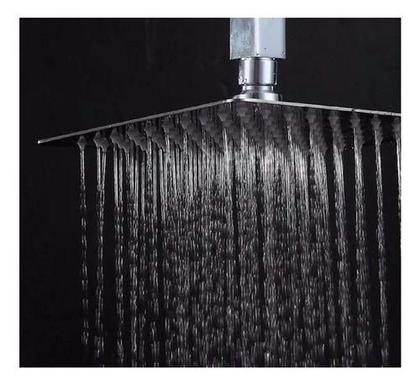 Imagem de Chuveiro Ducha Slim Quadrado Metal 30x30cm Com Braço De Teto