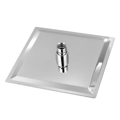 Imagem de Chuveiro Ducha Slim Quadrado Metal 30x30cm Com Braço De Teto