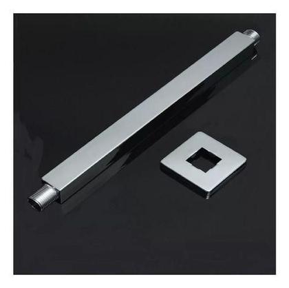Imagem de Chuveiro Ducha Slim Quadrado Metal 30x30cm Com Braço De Teto