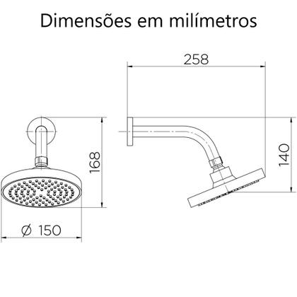 Imagem de Chuveiro Eden 150 Cromado 00985706 Docol