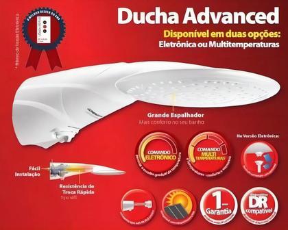 Imagem de Chuveiro Elétrico De Parede Lorenzetti Advanced Multitemperaturas Branco 6.4kw 220v