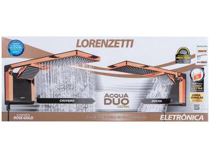Imagem de Chuveiro Elétrico Ducha Acqua Duo Ultra Eletrônica Lorenzetti 5.500W 127V