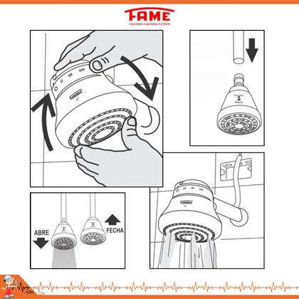Imagem de Chuveiro Elétrico Ducha Faminho 4 temperaturas Completo Fame