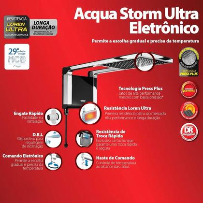 Imagem de Chuveiro Eletrônico Lorenzetti Acqua Storm Ultra 7800w 220v