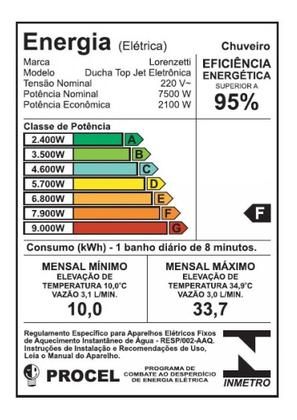 Imagem de Chuveiro Eletrônico Lorenzetti Loren Shower Ultra 7.500 W - 220v 