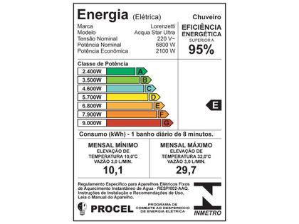 Imagem de Chuveiro Lorenzetti Acqua Star Ultra 220V/6800W Branco