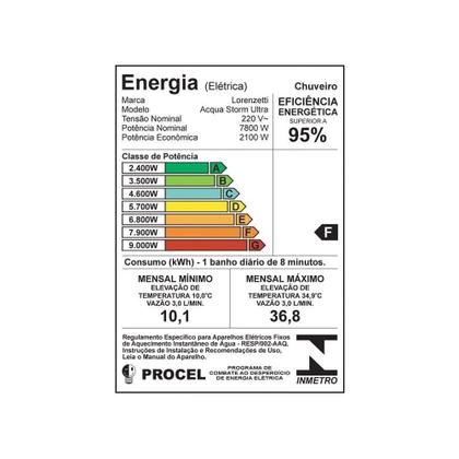 Imagem de Chuveiro Lorenzetti Acqua Storm Ultra Branco 7800W