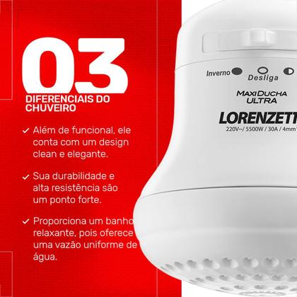 Imagem de Chuveiro lorenzetti maxi ducha ultra 220v 5500w