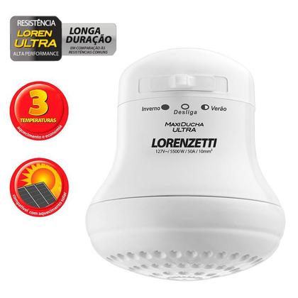 Imagem de Chuveiro Lorenzetti Maxi Ducha Ultra 5500w 127v Branco 3t