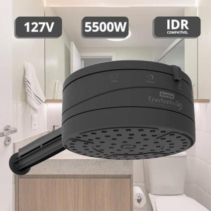 Imagem de Chuveiro Preto 4 Temperaturas Ducha 127V 5500W Com Braço