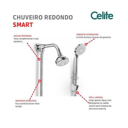 Imagem de Chuveiro Redondo Com Ducha Smart Cromado Celite