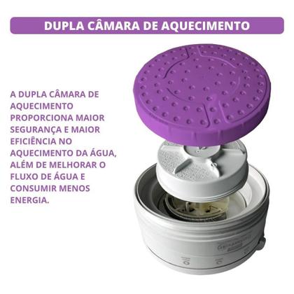 Imagem de Chuveiro Violeta 4 Temperaturas Ducha 127V 5500W Com Braço