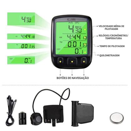 Imagem de Ciclocomputador Bike - Monitoramento Avançado E Luz Noturna