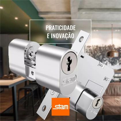 Imagem de Cilindro Cromado C/ 2 Chaves + Parafuso Original 1501 Kit 2