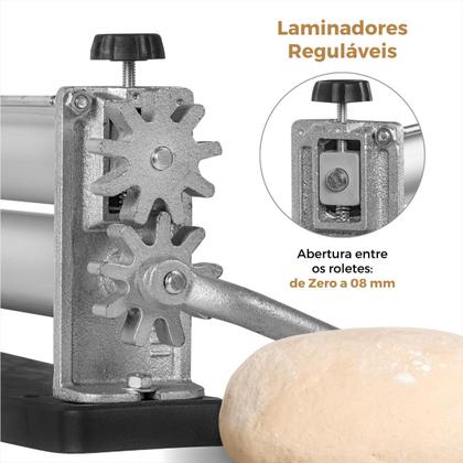 Imagem de Cilindro De Massas 30cm Cromado Pizza Pão Pastel Luxo