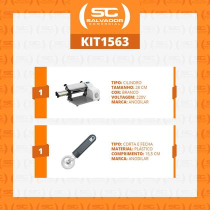 Imagem de Cilindro de Massas Elétrico Talharim Branco 28cm 220V Anodilar com Corta e Fecha
