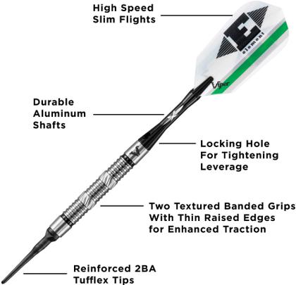 Imagem de Cilindro de tungstênio e níquel Darts Viper Ringed de 18 g com estojo