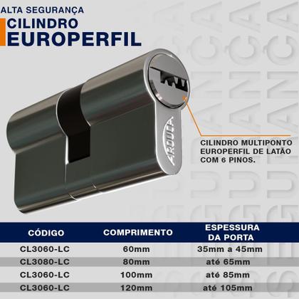 Imagem de Cilindro Fechadura Arouca Multiponto 3060 Europerfil 06 Cm