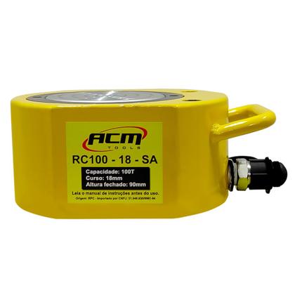 Imagem de Cilindro Hidráulico 100Ton SIMPLES AÇÃO RC100-18-SA BAIXO ACM TOOLS