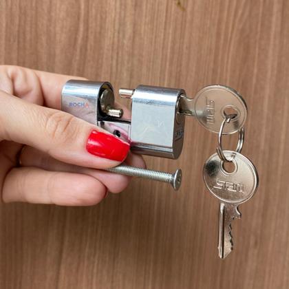 Imagem de Cilindro Miolo Cromado para Fechadura Stam 803/804 2 chaves