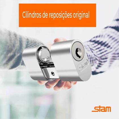 Imagem de Cilindro Miolo P/ Fechaduras C/ 2 Chaves Gorje Cromado Kit 2