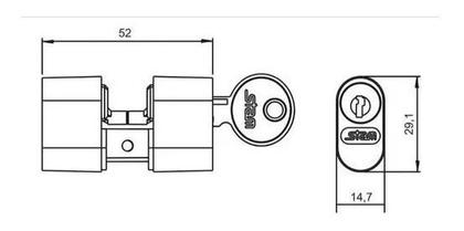 Imagem de Cilindro Miolo Tambor Fechadura Stam Original Gorje Preto