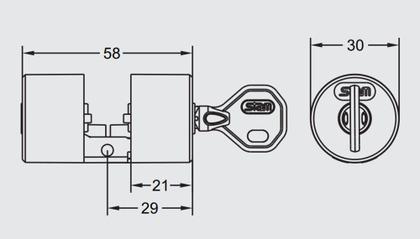 Imagem de Cilindro Para Fechadura Tetra 1800/1803 Preto Fosco Stam
