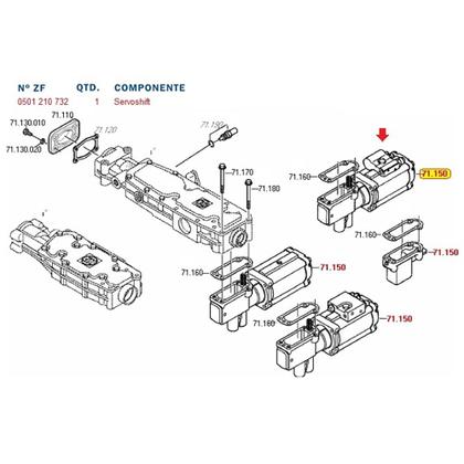 Imagem de Cilindro Servo Shift Volks 24.250E Cambio 9S1110 QA1916C