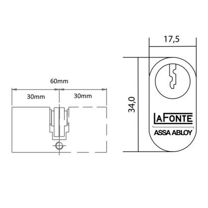 Imagem de Cilindro ST EVO 60mm 5 Pinos Latão Cromado La Fonte