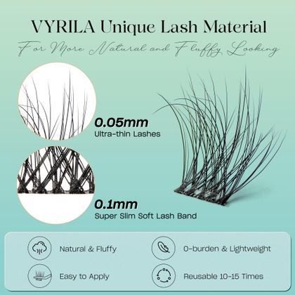 Imagem de Cílios individuais VYRILA de 0,05 mm 3D Wispy 144 unidades