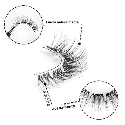 Imagem de Cílios Postiços 3D Ysdo - 10 Pares de Cílios Naturais, Macios e Finos - Feitos à Mão