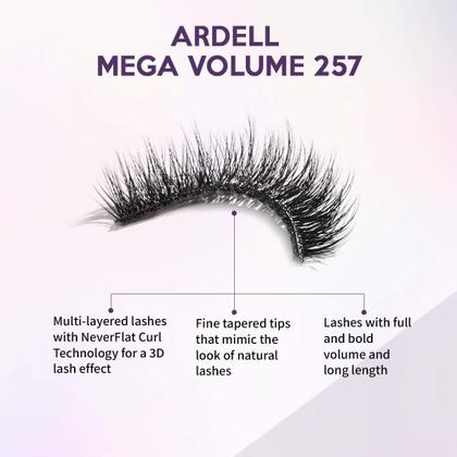 Imagem de Cílios postiços Ardell Mega Volume Lash 257 com Curl Tech 4 pares