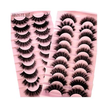 Imagem de Cílios Postiços de Visom - 18mm - 10 Pares com Estilos Variados