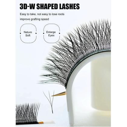 Imagem de Cílios Postiços Em Forma De W 3D De Mink, Macios E Com Aparência Natural, Suprimentos Para Extensão